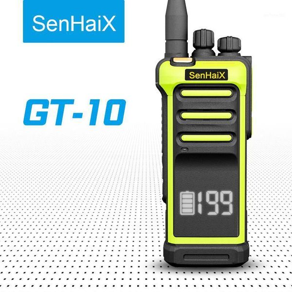 

senhaix gt-10 walkie talkie 10w 3000mah 10-15km range 199ch hidden lcd display dual band two way radio interphone transceiver1