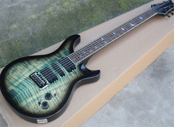 

flyoung s 24 electric guitar tiger maple veneer transparent black self-locking piano button black pickup