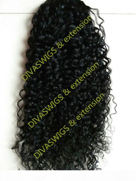 

kind of ponypail for human thick remy hair clip on drawstring kinky straight ponytails for women 100g-160g natural black 1b