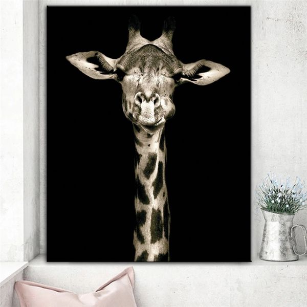 

giraffe on black background wall art canvas prints animals posters and prints modern pop art canvas paintings for kids room wall