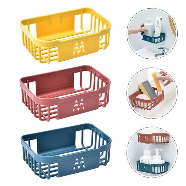 

3pcs abs paper rack wall tissue basket punch paper rack bathroom wall