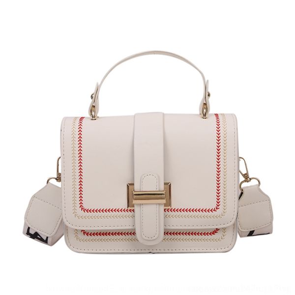 

7q4vl women 2020 crossbi style net red straphandbag strap literature and art embroidery pu handbag simple wide shoulder strap single shoulde