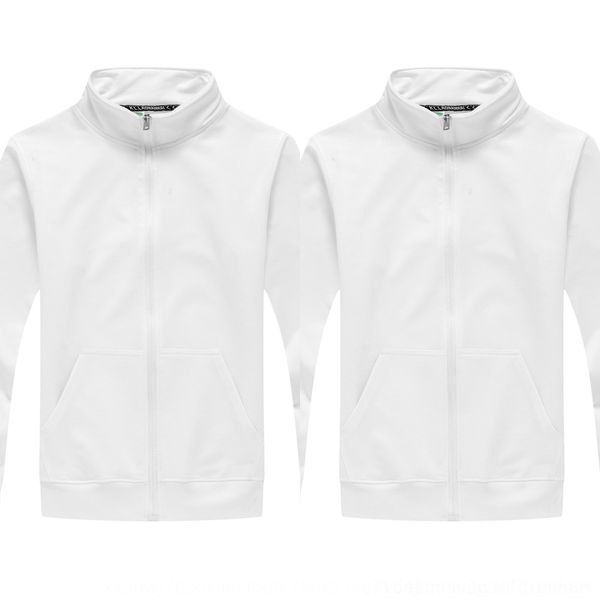 

kxkes stand embroidered collar zipper terry long sleeve advertising shirt enterprise embroidered embroidery print stand thin sweatersweater, Black