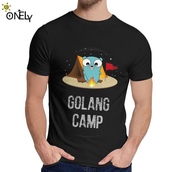 

sport man's t-shirt golang gopher soft round neck vintage t shirt