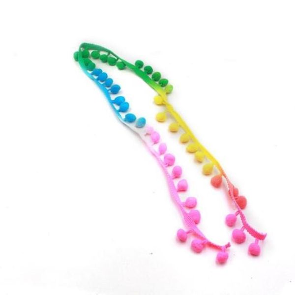 

rainbow 12mm pompoms lace 2.5cm tassel lace pom pom ribbon trim ball fringe crafts diy apparel fabric sewing accessories 5 yards h qylowl