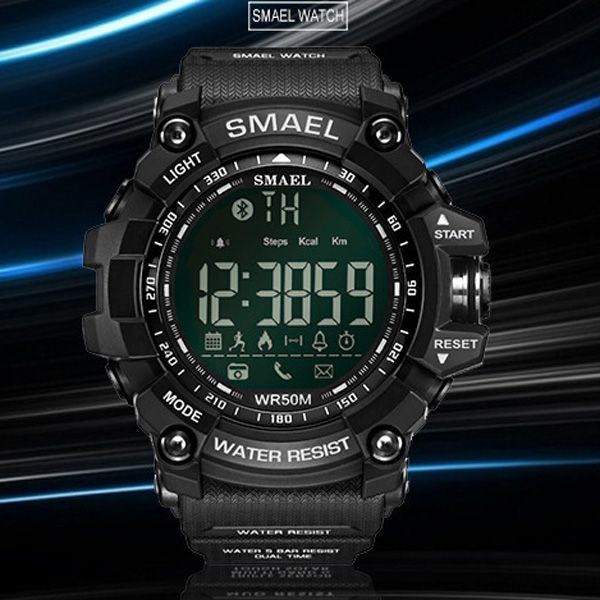 

wholesale new smael 54mm sl- 1817 bluetooth quartz ditigal mens womens watch multifunction green dial student sport watches a07a6, Slivery;brown