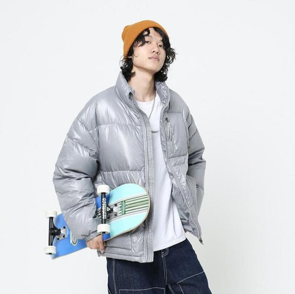 

japanese 2020 winter new down jacekt men fashion long sleeve stand collar white duck down coat man warm outerwear w1166, Black