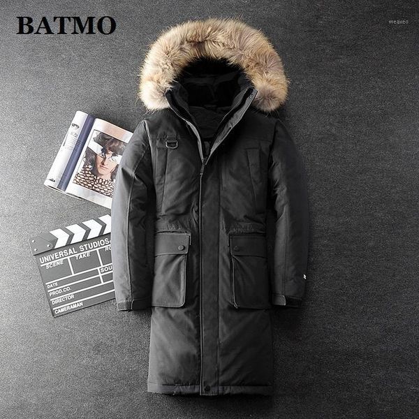 

2019 new arrival winter thicked white duck down hooded jackets men,men's raccoon fur collar coat, 2851, Black