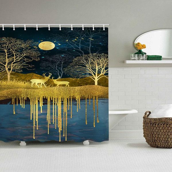 

petals forest curtain rose red deer romantic decoration waterproof shower bathroom animals bbyyod bdebaby