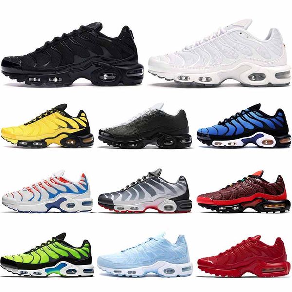 

2021 tn running shoes for men women triple black white voltage purple habanero red yellow bright outdoor breathable sport sneakers trainers