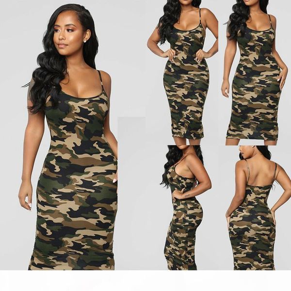 

women's bodycon fashion green camouflage shoulder-straps casual dresses, Black;gray