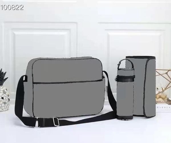 

baby care diaper bag black fashion baby babe mom bag 3 piece set bag + change pad + bottler