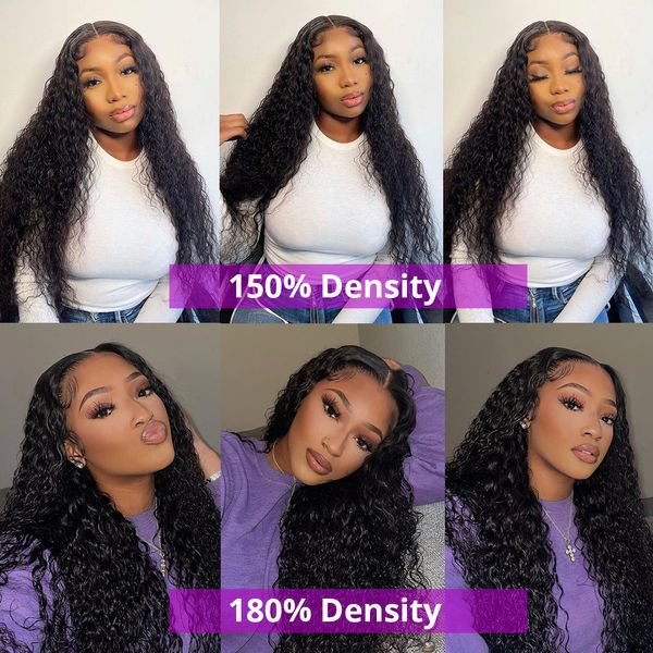 

loose deep wave hd lace frontal wigs for women curly human hair wigs brazilian 13x4 wet and wavy water wave full lace front wigfactory direc, Black