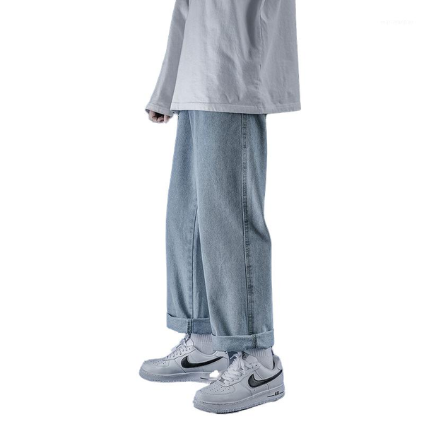 

2020 fashion jeans loose straight-fit young men's trousers loose jeans men, Blue