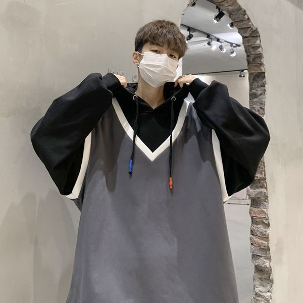 

2021 male spring and winter new size two-piece hoodie young men's clothes snk0, Black