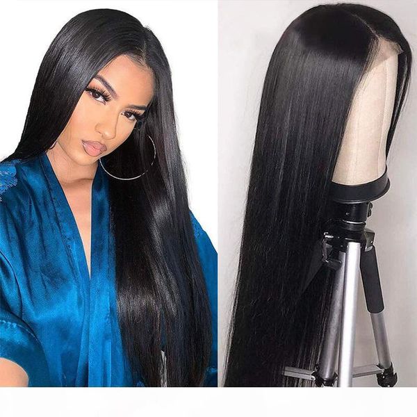 

straight 360 lace human hair wig 100% unprocessed brazilian virgin straight human hair part wigs natural color unprocessed, Black;brown