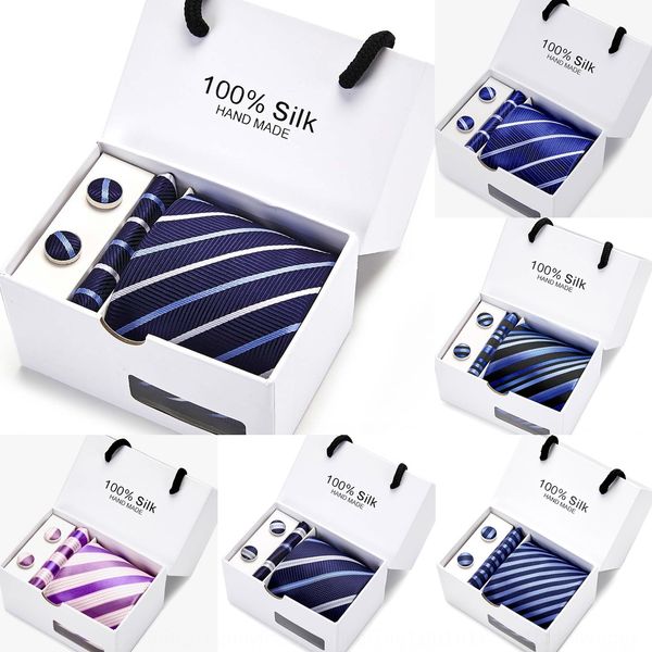 

bjdc necktie fashion male lady student puppy playfulcute cartoon couple box pattern tie pocket square, Black;blue