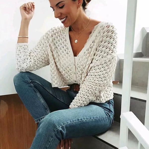

vintage women oversize knitted sweater short coats 2021 fashion ladies elegant loose sweaters casual female knitwear girls chic, White
