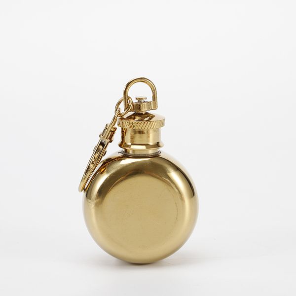 

1oz round wine pots 304 stainless steel liquor bottle body carry with keys buckle hip flask portable 11td l1