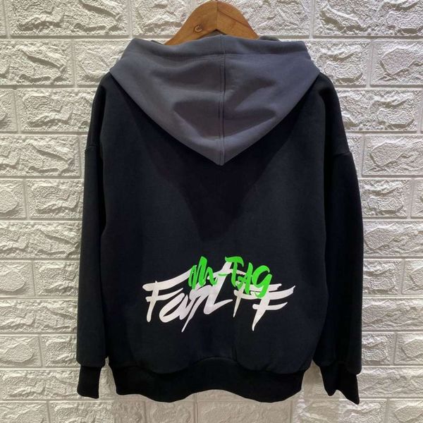 

sweater autumn fashion clothing winter 2020 men's and women's children's letter hooded plush pullover six5, Black
