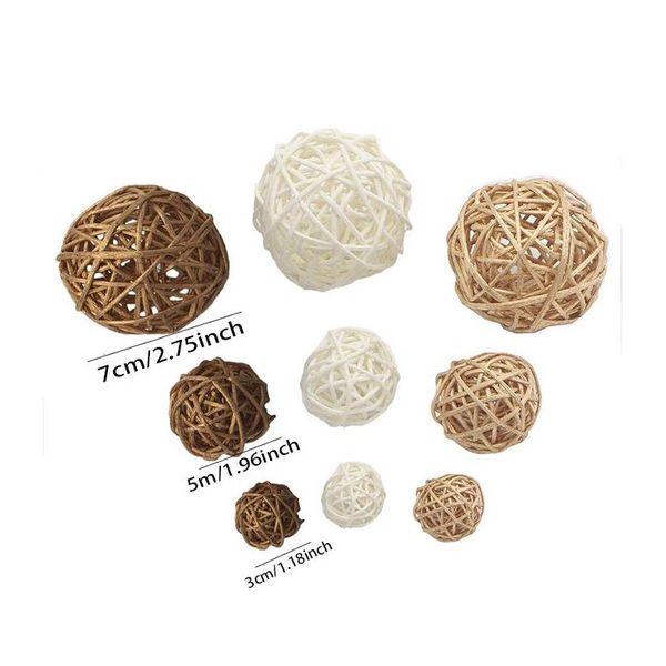 

handmade rattan wicker ball rustic spheres balls for christmas wedding home party diy decor child pet toy wmtlzj new_dhbest