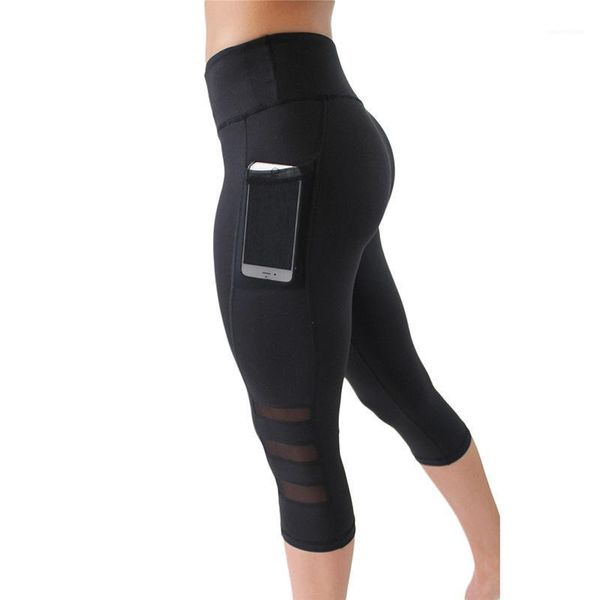 

yoga outfits custom logo fitness side pocket black mesh pants for women leggings1, White;red