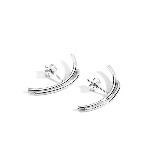 

new fashion simple stud earrings gold sliver color line earrings for women wedding jewelry, Silver