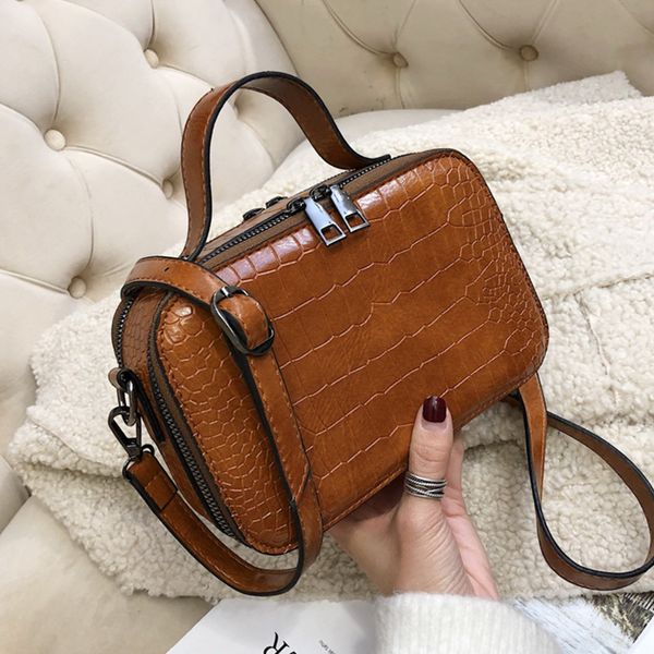 

pattern leather crossbody bags for women 2020 fashion small solid colors shoulder bag female handbags and purses with handle new