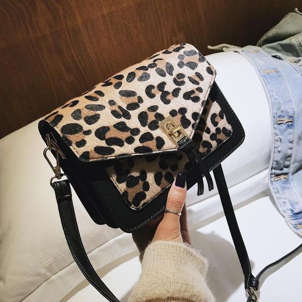 

new pu leather leopard print crossbody bags women lady sling shoulder satchel bag casual girls messenger handbag bolsa feminina