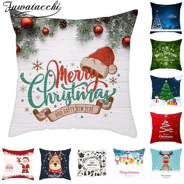 

cushion/decorative pillow fuwatacchi warm christmas style cushion covers romance pillows cover polyester pillowcase for home sofa decorative