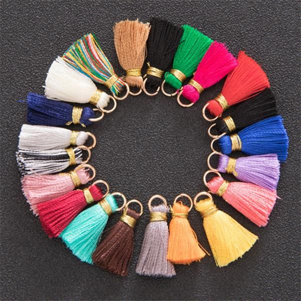 

10pcs gold thread mini tassels fringe pendant diy material color small tassels trim home curtain decor tassels ribbon with loops h jlltub