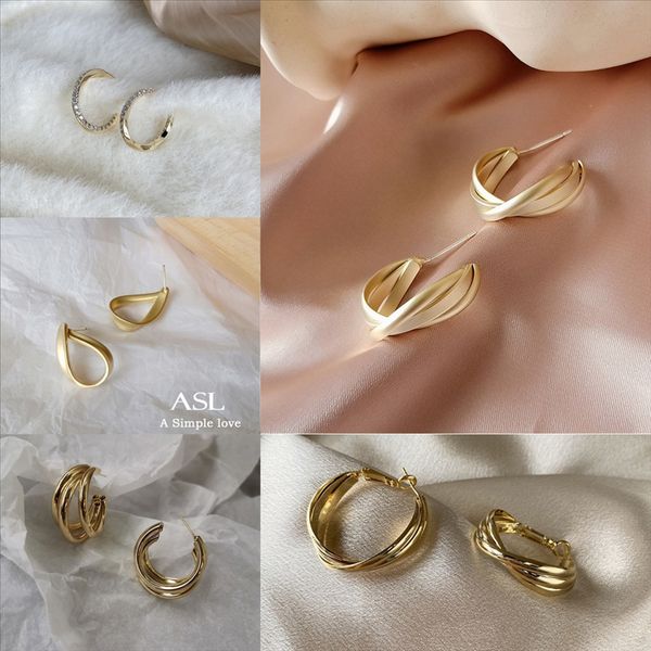 

wlrt black fashion pink white cubic zirconia new earrings for women female korean style lovely rise flower cherry earring stud gold, Golden