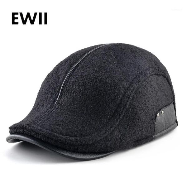 

peaked hat earflaps winter berets hats for men warm newsboy cap boina casquette classic vintage flat visor caps women1, Blue;gray