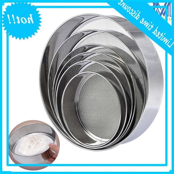 

meltset 6 stks/set rvs fine mesh set round shape tarwe meel filter soap cake baking tool