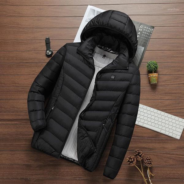 

heating jacket charging warm jacket men's heating constant temperature cotton padded thickening men's fashion1, Black