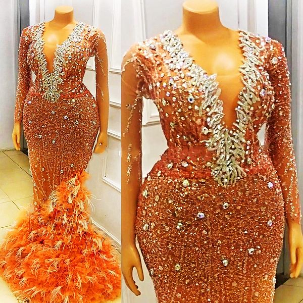 

2022 plus size arabic aso ebi luxurious mermaid sparkly prom dresses beaded crystals evening formal party second reception birthday engageme, Black