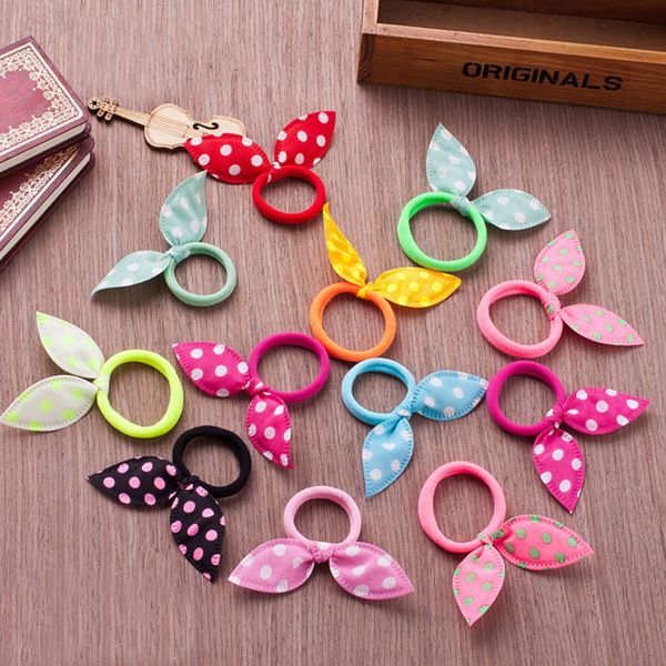 

lot 10pcs random style rabbit ears hair band children accessories scrunchies girl rubber elastic for women