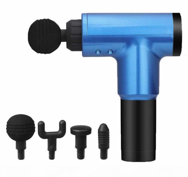 

3300r min massage guns therapy 6 gears muscle massager pain sport massage machine relax body slimming relief with 4 heads drop ship epack