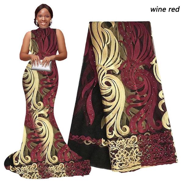 

wine latest nigerian net laces gold royal blue african french lace embroidery stones african lace fabric pink, Pink;blue