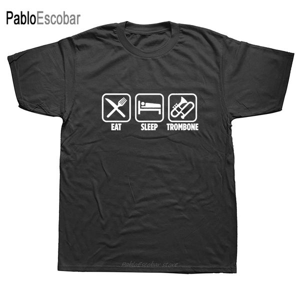 

новизны eat sleep тромбон мужские короткие рукава крупногабаритные streetwear hip hop печатных тройники дизайнеров толстовку футболки толсто