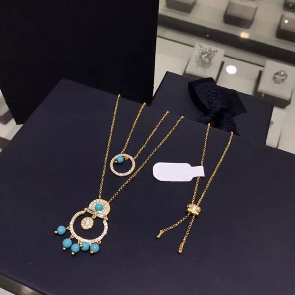 

pendant necklaces 2021 arrival morocco green pearl crystal necklace brand original elegant delicate women girl, Silver