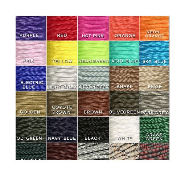 

50ft 550lb paracord cord parachute lanyard with 7 core strand rope 4mm dia for camping hiking outdoor home 15.2m soli qylmwh