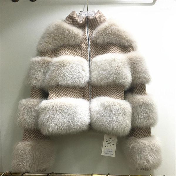 

fur coat women winter 2020 thick warm imitation fur stand collar cropped jacket lady fashion street overcoat chaquetas mujer1, Black