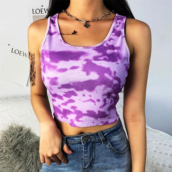 

2021 spring women tshirts camis vest summer pullover crop tank tees printed sleeveless short t shirts women, White