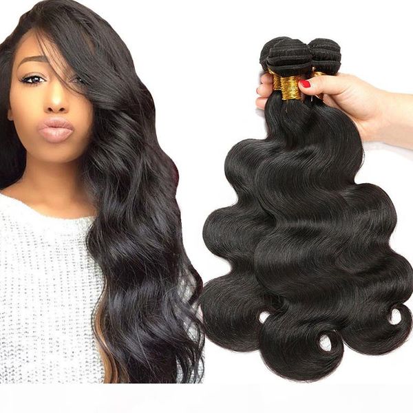 

4 bundles of brazilian hair body wave wet and wavy hair weaves malaysian peruvian indian brazilian body wave hair natural wave black color