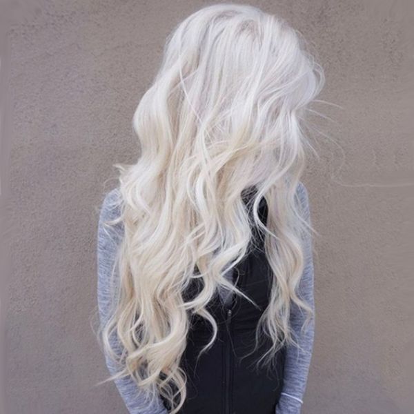 

women in europe and the united states have long curls, waves, curls, black and gray dyed wigs