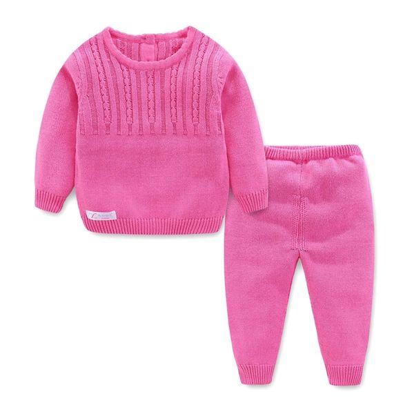 

solid knitting noewborn clothing sets 2pcs long sleeve outwear jacket+pants new spring autumn baby boys girls clothes set y200323, White