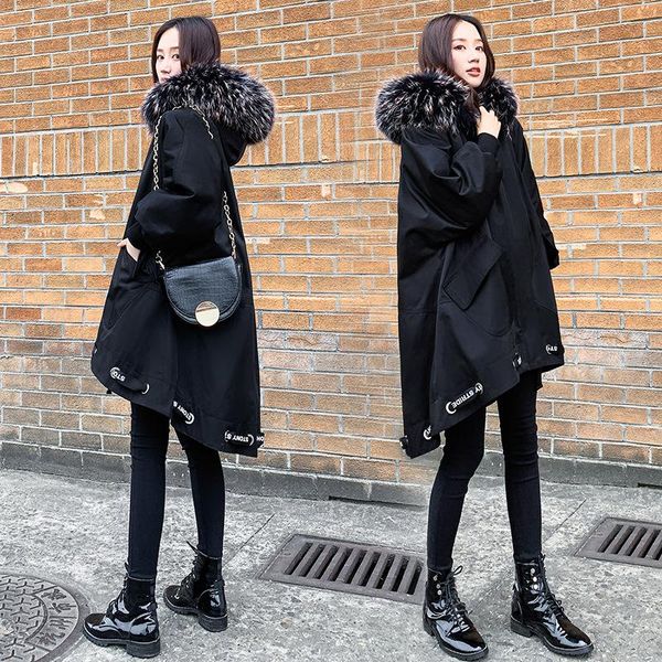 

fashion down jacket woman hooded parkas women's winter jackets and coats women clothes fur collar coat female parker 7029 wpy879, Black