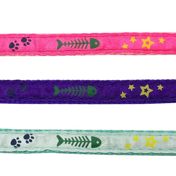 

3 colors nylon cat puppy harness leash lead set adjustable printed pet traction harnesses belt for cat kitten gift id sqcpjb