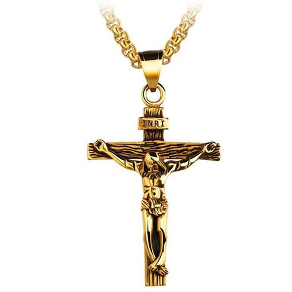 

jesus crucifix daily fashion banquet steel cross pendant stylish pray men necklace simple religious jewelry dating modern party, Silver